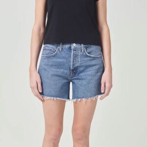 Agolde Parker Long Shorts in Skywave